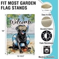 thumbnail image 2 of Bandera decorativa pequeña para jardín, diseño de perro labrador negro, ideal para la playa, el jardín, el césped y el exterior, ideal como regalo para amantes de los perros, con forma de anillo de, 2 of 6