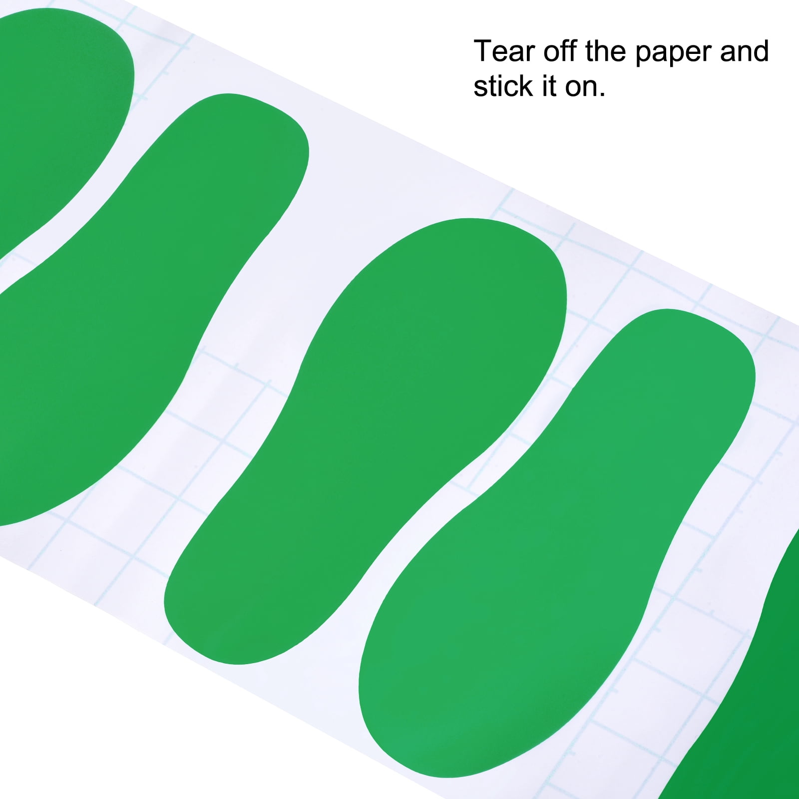 Unique Bargains Durable Footprint Sticker Shoes Floor Decal Sign Green 11x4.3"