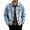 Light Blue, variant on Men Vintage Washed Tie-Dyed Denim Jacket, Lapel Collar Button Down Jean Coat, Spring Fall Loose Fit Retro Casual Outerwear Light Blue XL(XL)
