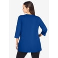 thumbnail image 3 of Jessica London Women's Plus Size Swing Tunic Oversized Long Blouse, 3 of 6