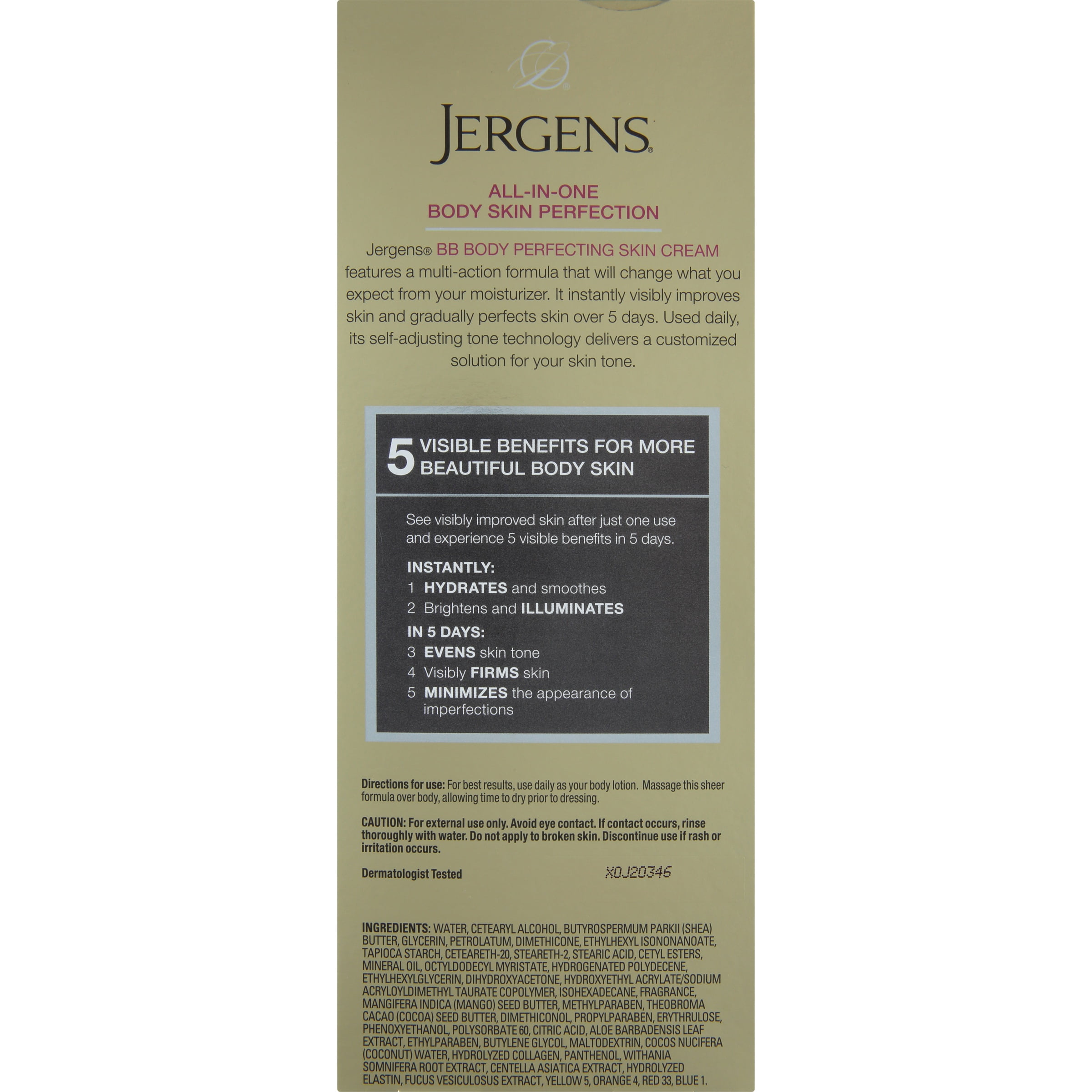 Plons Appal voedsel Jergens® All Light Skin Tones BB Body Perfecting Skin Cream 7.5 fl. oz. Box  - Walmart.com