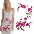 thumbnail image 2 of DIY Embroidered Cherry Blossom Flower Vine Applique, Iron-On Sewing Patch for Clothing Jeans Bags, 21 Colors Available, 2 of 8