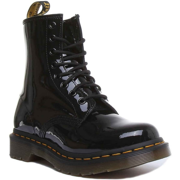 Dr Martens 1460 Patent Women's 8 Eyelet Lace Up Casual Boots in Black Patent Size 8.5