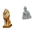 thumbnail image 6 of 2 Pieces Lion Figurine Monkey Statue Buddha Sculpture Resin Material for Desk Office Home Decoration, 6 of 8