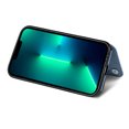 thumbnail image 3 of TECH CIRCLE Case Compatible with iPhone 12/iPhone 12 Pro 6.1 inch,Weave Pattern Leather Double Magnetic Clasp Card Slots Holder Back Wallet Shockproof Phone Cover,Blue, 3 of 11