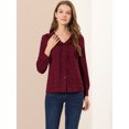 thumbnail image 2 of INSPIRE CHIC Chemisier à Carreaux Mignon pour Femme à Col, Manches Longues, Chemise Boutonnée, 2 of 6
