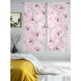 thumbnail image 3 of Pink Flower Sheer Curtains 72 Inches Long 2 Panels Country Plant Retro Watercolor Texture Light Filtering Semi Sheer Window Curtains Drapes for Bedroom Living Room 52"x72", 3 of 7