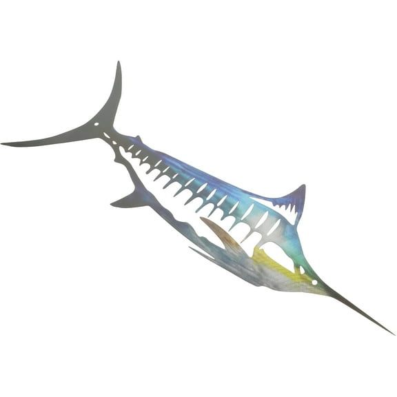 FRCOLOR Wall Decor Indoor Outdoor Iron Art Shark Wall Hanging Sculpture Home Decorative Ornament