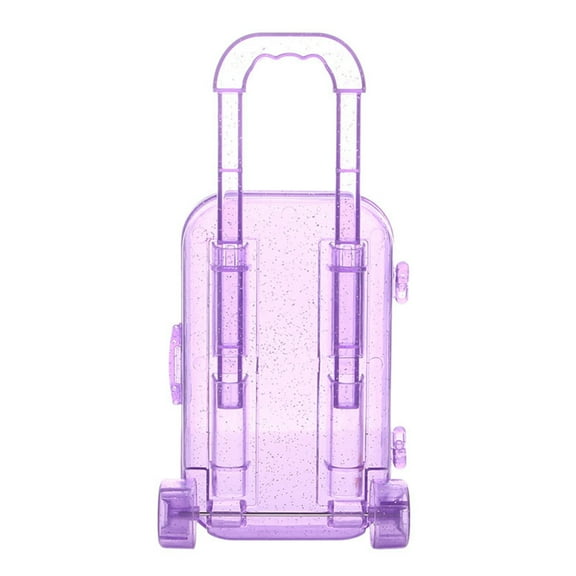 GOOHOCHY  2 Pcs Doll Accessories Suitcase Model Party Carrier Luggage Purple
