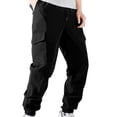 thumbnail image 4 of Rggeeun Mens Cargo Pants Male Casual Sports Pocket Solid Color Pants Street Cargo Tie Male Cargo Pants Joggers Classic, 4 of 4