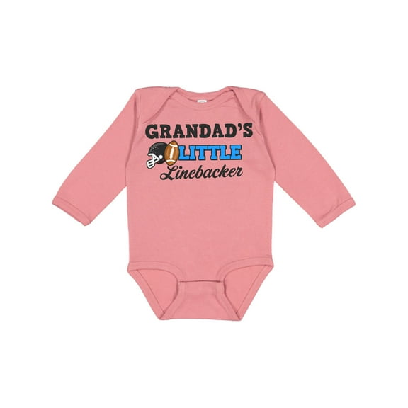 Inktastic Grandad's Little Linebacker Boys or Girls Long Sleeve Baby Bodysuit
