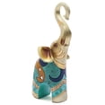 thumbnail image 3 of 2pcs Colorful Elephant Statues - Lucky Artwork Figurine Modern Home Office Decor, 3 of 11