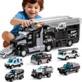 thumbnail image 1 of Set de juguetes Police Trucks NIPLOOW con tapete de juego para niños de 3 a 6 años, 1 of 7