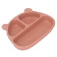 thumbnail image 1 of Suction Plate, Silicone Toddler Bear Shaped Baby Plate with Suction 3 Partition Design High Temperature Resistance Baby Plates for Dining Room, Kindergarten, 1 of 7
