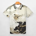 thumbnail image 3 of Marble Texture Men Zipper T-shirt Summer Casual Short Sleeve T-shirt Top, 3 of 7