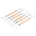 thumbnail image 1 of Double Head Ribbon Tool Wooden Handle Wax Pottery Clay Carving Sculpture DIY Craft Set, 1 of 8