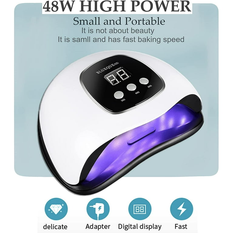 UV Light for Nails, 48W LED Nail Light for Gel Polish, Fast Nail Dryer with  Automatic Sensor, 24 Beads Fast Curing Portable Nail Dryer, Timer Setting