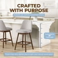 thumbnail image 4 of ROME + OAK Rowan 26" Swivel Counter Stool in Walnut Finish with White Fabric Seat, Set of 3, 4 of 13