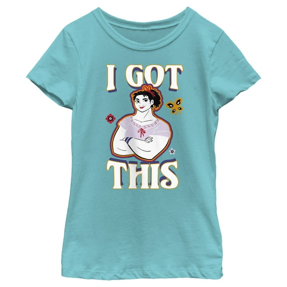 Girl's Encanto Luisa I Got This Motto with Butterfly Graphic Tee Tahiti Blue Large