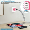 thumbnail image 4 of HopePow Three Port Usb Wall Charger Block with 3PACK Usb A to Usb C Cable 6ft,Usb C Type C Charger Block Fast Charging Multi Port Adapter Plug Cube Brick High Speed Phone Android Charger Cord Type C, 4 of 7