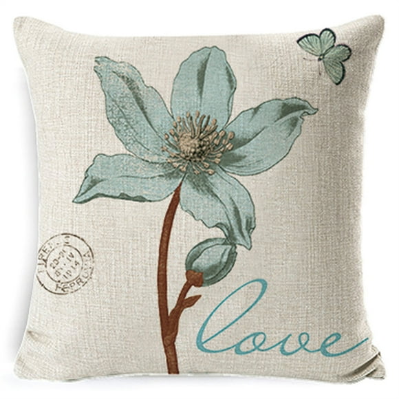 Mashaouyo Liquidation Coussin en Lin 18 X 18 Rustique de Style Ferme Coussin Décoratif Carré 18x18 Pouces pour Décoration de Sofa Canapé
