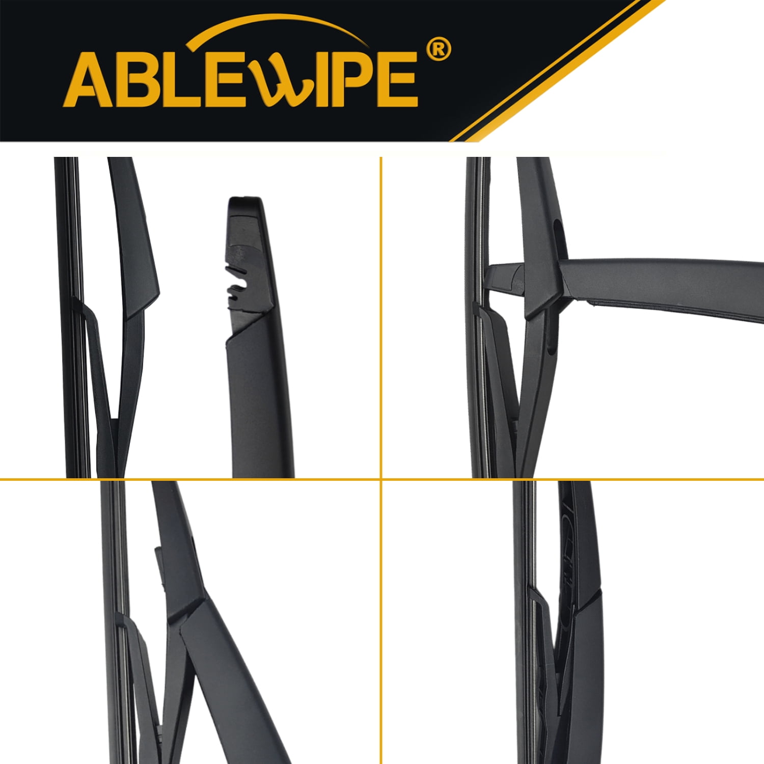 ABLEWIPE Windshield Wiper Blades Replacement for Nissan Rogue Select 2014-2015, Quality Front Rear Wiper Blade with Rear Arm, 26"+14"+12"+11.6" (Set of 4),Y07W9J1W