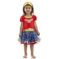 thumbnail image 2 of DC Comics Wonder Woman Toddler Girls Fancy Dress Costume with Gold Tiara & Cape Red, 4 Years, 2 of 7