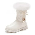 thumbnail image 5 of Eltusu Girls Booties, Soft Warm No Slip Windproof Snow Boots White Size 6.5-7 T, 5 of 8