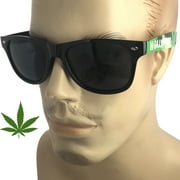 grinderPUNCH Adult Marijuana Hollyweed 80's Style Sunglasses Mens Weed Shades Retro Vintage Rock