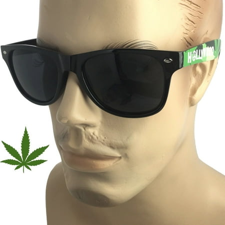 Marijuana Hollyweed 80's Style Sunglasses Mens Weed Shades Retro Vintage Rock