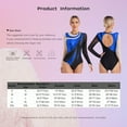 thumbnail image 7 of Haitryli Women's Rhinestone Long Sleeve Leotard Gymnastics Ballet Dancewear Blue XL, 7 of 7