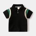 thumbnail image 2 of KAUOD Toddler Boys Color Spelling Polo Tshirts Patchwork Fashion Lapel Undershirt Kids Clothing Casual Tops Basic Clothes, 2 of 4