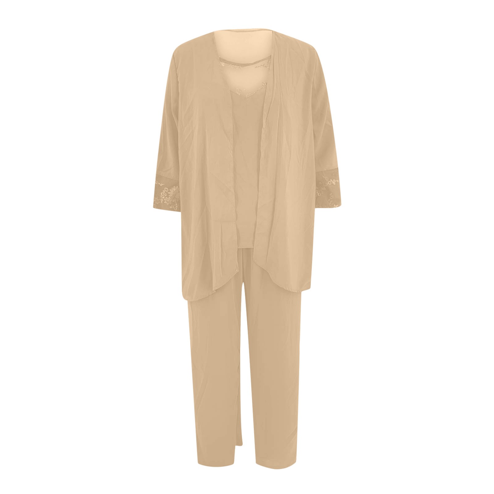 Ensemble élégant Pour Femme - Robe Débardeur D'été + Cardigan Dentelle Longue - Taille Grande - Idéal Mère Mariée