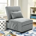 thumbnail image 2 of Aukfa Futon Sofa Bed Chair, 4 in 1 Pull Out Convertible Sleeper Chaise for Small Space Living - Gray, 2 of 8