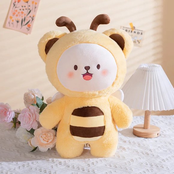 Cute Bee Plush Stuffed Animal Toys Soft Ladybug Butterfly Plush Toys Cute Honey Bee Pillow Girl Kids 23/45cm