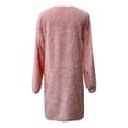 thumbnail image 5 of Clearance!MSJUHEG Sweater Dress for Women Wrap Dress Trendy Womens Sweater Dress O Neck Sleeve Solid Knitted Sweater Dresses Linen Dress Casual Dresses for Women Pink S, 5 of 6