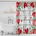 thumbnail image 2 of Valentines Love Heart Shower Curtain Set - Long 72" x 84" Washable Bathtub Curtain with 12 Hooks, Eucalyptus Red Love Heart Retro Waterproof Fabric Stall Shower Curtains for Bathroom/Bathtub Décor, 2 of 6