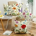 thumbnail image 3 of 1PC Outdoor Patio Throw Pillow Cover, Spring Summer Garden Flowers Farmhouse Decor, Furniture Bench Chair Couch Sofa Decorative Cushion Cases 18x18, 3 of 4