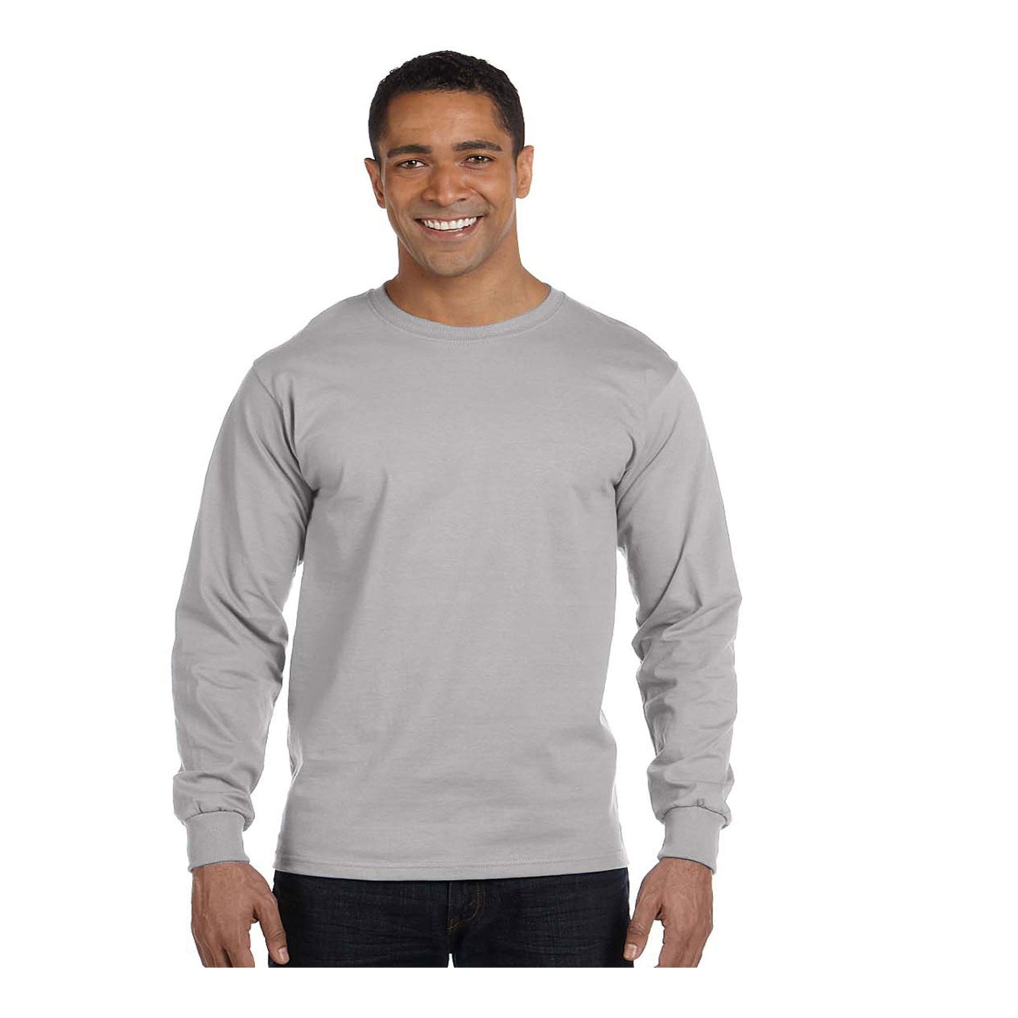Hanes Men's Long Sleeve Crewneck Beefy TShirt, Style 5186