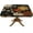 Boho Square Fitted Tablecloth, variant on Boho Round Fitted Tablecloth with Elastic Edge,Water-Resistant Picnic Vintage Orange Carpet Distressed Table Cover for 36"-40" Found Tables Rust Dull Teal tapestry Table Cloth for Dinner,Outdoor,Patio