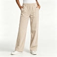 thumbnail image 5 of BUIGTTKLOP Corduroy Pants for Women High Waisted Lounge Pants Wide Leg Loose Fit Trousers with Pockets, 5 of 5