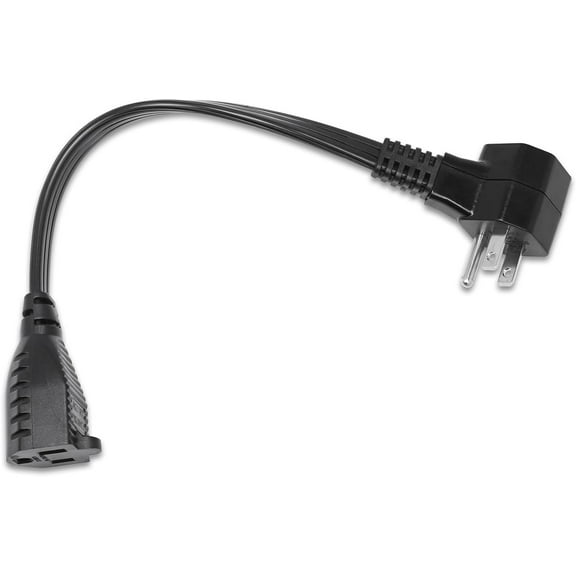 Short Extension Cord 1 ft, UL Standard 13A/1625W Pigtail Extension Cord with Outlet Plug, 3-Prong Splitter Plug Saver, Expands the of Cables 12 in, Blk
