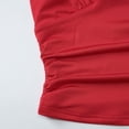 thumbnail image 5 of IDOCLOTHES Deep V Neck Ruched Cropped Tank Tops for Women Summer Casual Slim Fit Sleeveless Going Out Crop Camisole Shirts Red M, 5 of 8