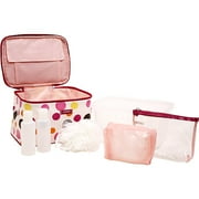 Mod Dots Train Case Set by Modella, 4-Piece Set Plus Bonus
