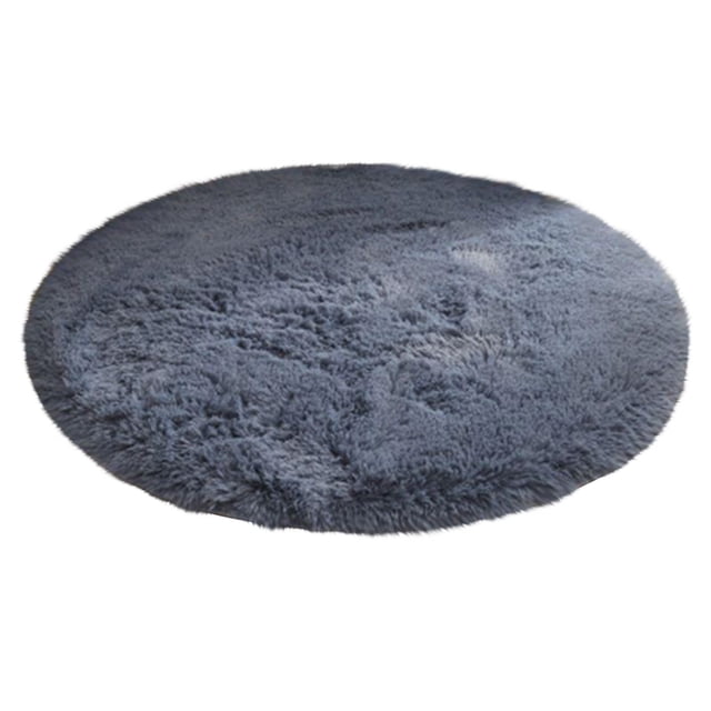 Round Floor Mat for Bedroom Bedside Computer Chair Yoga Use with Non-Slip Bottom and Crystal Velvet Material