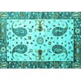 thumbnail image 1 of Ahgly Company Indoor Rectangle Persian Turquoise Blue Traditional Area Rugs, 7' x 9', 1 of 4