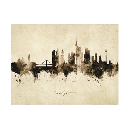 Michael Tompsett 'Frankfurt Germany Skyline Vintage' Canvas Art