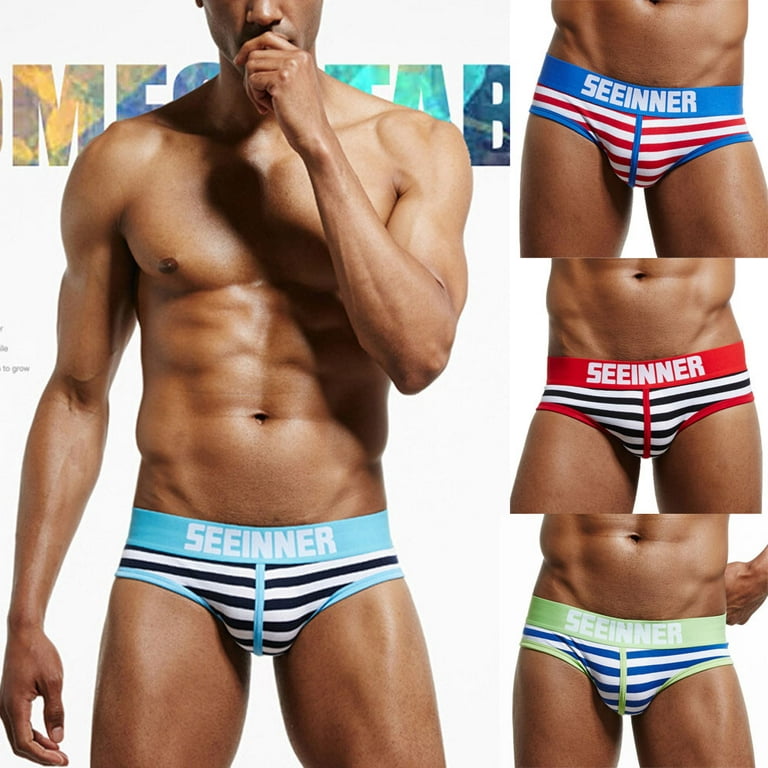 QAZXD Men's Underwear Cotton Super Soft Comfort Breathable Cool Briefs Buy  2 Get 1 Free（Navy，M）