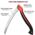 thumbnail image 3 of 10 Inch Heavy Duty Pruning Saw, Folding Hand Saw with SK5 Curved Blade, Triple-cut Razor Teeth Used for Trees Wood Cutting Camping Gardening Work, Hiking, Landscaping, Tree Trimming, 3 of 6