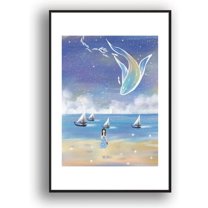 IDEA4WALL Framed Canvas Wall Art for Living Room, Bedroom Whale Canvas Prints for Modern Home Decoration Ready to Hang